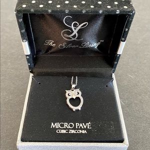 Cubic Zirconia Owl Pendant Necklace